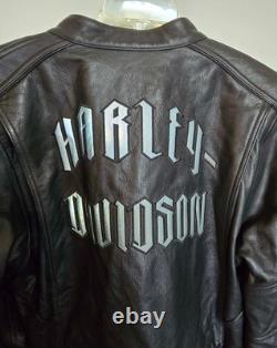 Men's Harley Davidson Leather Jacket L Y2K Easy Rider Retro Style NICE! B900