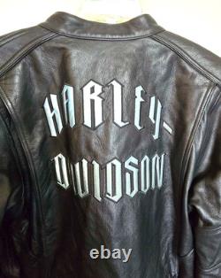 Men's Harley Davidson Leather Jacket L Y2K Easy Rider Retro Style NICE! B900