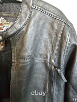Men's Harley Davidson Leather Jacket L Y2K Easy Rider Retro Style NICE! B900