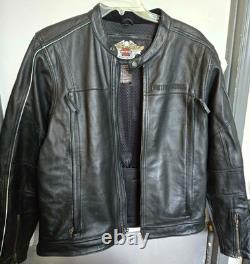 Men's Harley Davidson Leather Jacket L Y2K Easy Rider Retro Style NICE! B900