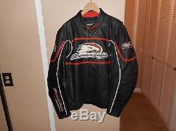 Men's Harley-Davidson Racing Screamin Eagle Raceway Leather Jacket XL Mint