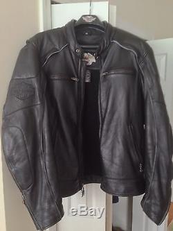 Men's Harley-Davidson Willie G. Skull Black Leather Reflective Jacket 2XL