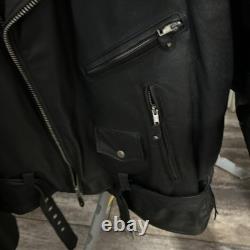 Men's Heavy Duty Biker Leather Motorcycle Jacket Size 56