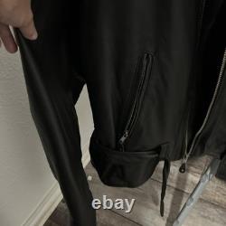Men's Heavy Duty Biker Leather Motorcycle Jacket Size 56