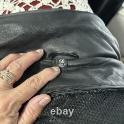 Men's Heavy Duty Biker Leather Motorcycle Jacket Size 56