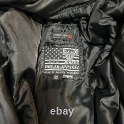 Men's Heavy Duty Biker Leather Motorcycle Jacket Size 56