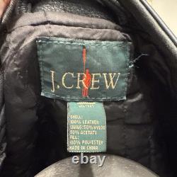 Men's J. CREW S Black Leather Stockton Café Racer Motorcycle Biker Jacket