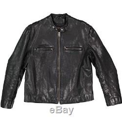 Men's Jean Shop Black Leather Motorcycle Jacket XXL $2500