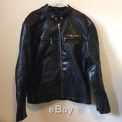 Men's Jean Shop Black Leather Motorcycle Jacket XXL $2500