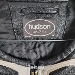 Men's Leather Jacket Motorcycle Skeleton Biker Genuine Cow Leather Used