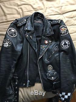 Men's Leather Motorcycle Jacket Cafe Racer Punk Rock Metal Goth Biker