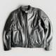 Men's Leather Motorcycle Jacket M 40 Black Cowhide Zip-out Liner Lace Sides NWOT