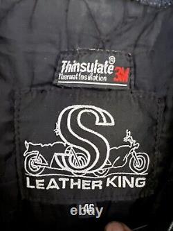 Men's Leather king Jacket Biker Jacket Size 46 Vtg Nice