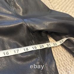 Men's Lucky Brand Black Label S Cafe Racer Leather Bomber Motorcycle Jacket