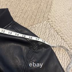 Men's Lucky Brand Black Label S Cafe Racer Leather Bomber Motorcycle Jacket