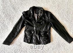 Men's Lucky Brand Titan Leather Motorcycle Biker Jacket Size MEDIUM slim fit