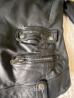 Men's Lucky Brand Titan Leather Motorcycle Biker Jacket Size MEDIUM slim fit