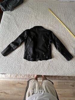 Men's Lucky Brand Titan Leather Motorcycle Biker Jacket Size MEDIUM slim fit