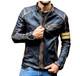 Men's Motorcycle Biker Leather Jacket Distressed Caf&eacute; Racer Genuine Lambskin