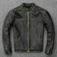 Men's Motorcycle Biker Vintage Distressed Black Faded Real Leather Jacket