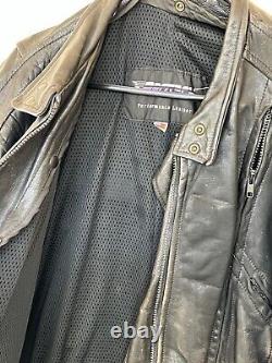 Men's ProTech Leather Motorcycle Jacket Black Medium Vintage Harley Lovers Coat