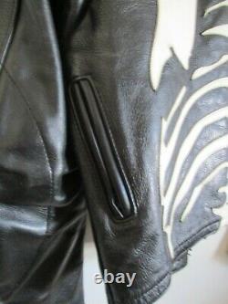 Men's RARE Vanson Leathers Bones FLAT-TRACK Black Leather Jacket size Medium 42