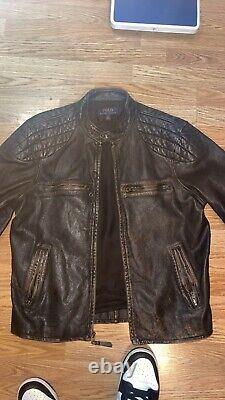 Men's Ralph Lauren Polo Leather Bomber Biker Jacket