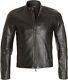 Men's Ralph Lauren Purple Label Cafe Biker Black Leather Jacket L