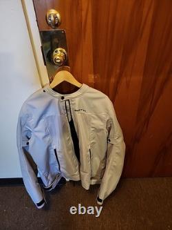 Men's Revitz Motorcycle Jacket 2x Silver With Silver Gloves Xl