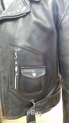 Men's Schott NYC PERFECTO Leather Jacket Size 48 MOTORCYCLE BIKER USA