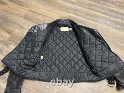 Men's Size 44 Vintage By Schott NYC Black Leather Motorcycle Jacket Wolverines