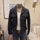 Men's THEORY XS Luxury Wool Military Motorcycle Jacket