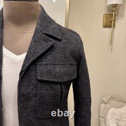 Men's THEORY XS Luxury Wool Military Motorcycle Jacket