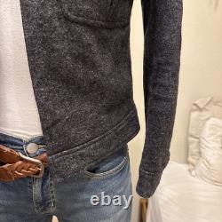 Men's THEORY XS Luxury Wool Military Motorcycle Jacket