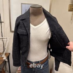 Men's THEORY XS Luxury Wool Military Motorcycle Jacket