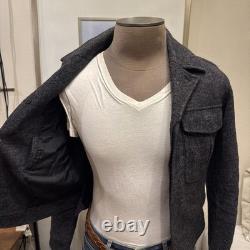 Men's THEORY XS Luxury Wool Military Motorcycle Jacket