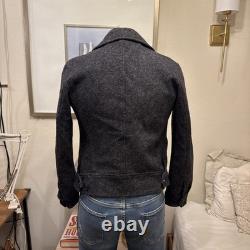 Men's THEORY XS Luxury Wool Military Motorcycle Jacket