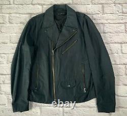 Men's Theory S/M 1990s Waxed Oil/Tin Canvas Motorcycle Biker Jacket