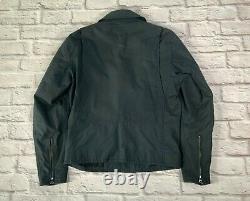 Men's Theory S/M 1990s Waxed Oil/Tin Canvas Motorcycle Biker Jacket