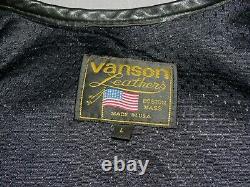 Men's Vanson Leathers Full Zip-Up Armored Nylon Mesh Motorcycle Jacket Large