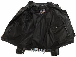 Men's Vanson Medium Weight Black Leather Motorcycle Jacket Size L / 44