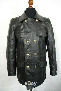 Men's Vintage German Police Horsehide Leather Jacket Small