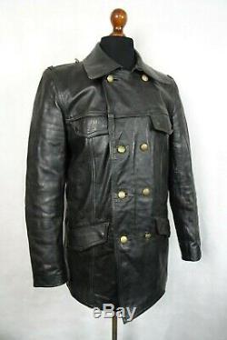 Men's Vintage German Police Horsehide Leather Jacket Small