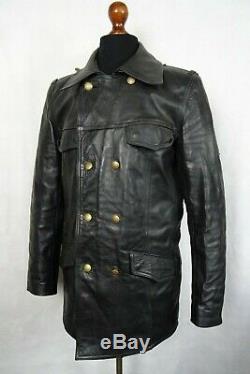 Men's Vintage German Police Horsehide Leather Jacket Small