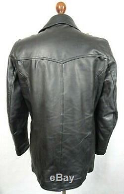 Men's Vintage German Police Horsehide Leather Jacket Small