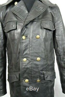 Men's Vintage German Police Horsehide Leather Jacket Small