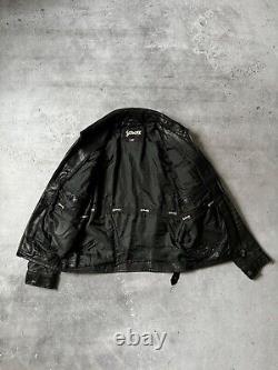 Men's Vintage Schott USA Motorcycle Black Leather Jacket Size S