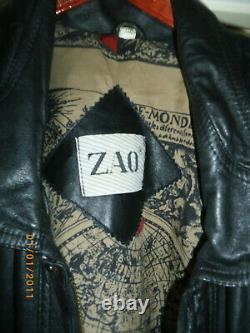 Men's ZAO Black Leather Jacket. Size 3XXXL