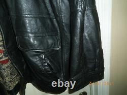 Men's ZAO Black Leather Jacket. Size 3XXXL