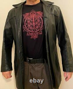 Men's Zabari Vintage Biker Distressed Leather Jacket (Black) Large FREE SHIP